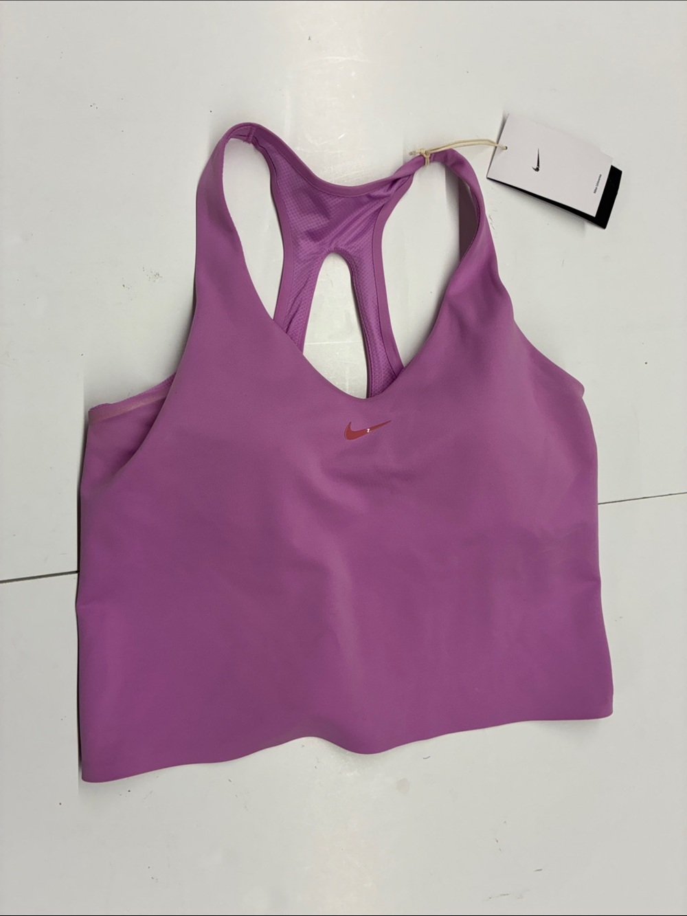 NEW Nike Women's Lavender Racerback Sports Bra with Swoosh Size Large